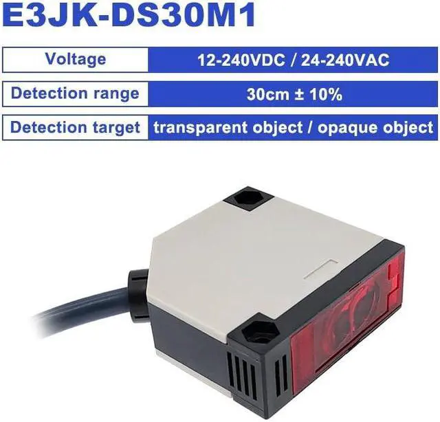 Main image of E3JK-DS30M1-240V Photoelectric Switch DC24V AC220V 24V-220V Diffuse Reflection Infrared Switch Diffuse Reflective Sensor(E3JK-DS30M1-240v)