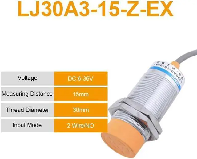 Main image of M30 10mm 15mm DC6~36V Inductive Proximity Sensor Switch LJ30A3-10(15)-Z/BX/AX/CX/BY/AY/CY/EX/DX 2/3/4-wire PNP/NPN NO NC(LJ30A3  15  Z  EX)