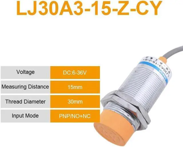 Main image of M30 10mm 15mm DC6~36V Inductive Proximity Sensor Switch LJ30A3-10(15)-Z/BX/AX/CX/BY/AY/CY/EX/DX 2/3/4-wire PNP/NPN NO NC(LJ30A3  15  Z  CY)