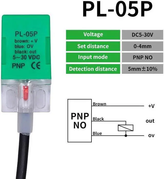 Main image of Inductive Proximity Switch Sensor Sn-5mm PNP NPN NO 5-30VDC(PL-05P)