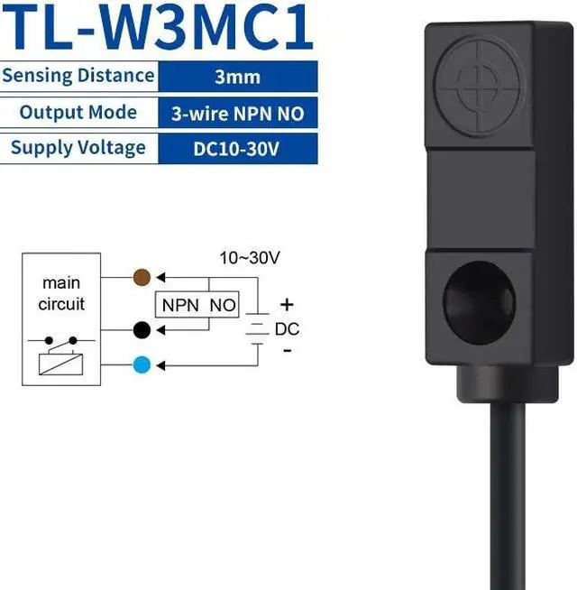 Main image of Inductive Proximity Switch 3-wire Sensor Switch 3mm/5mm NPN PNP NO NC Metal Detector(TL-W3MC1)