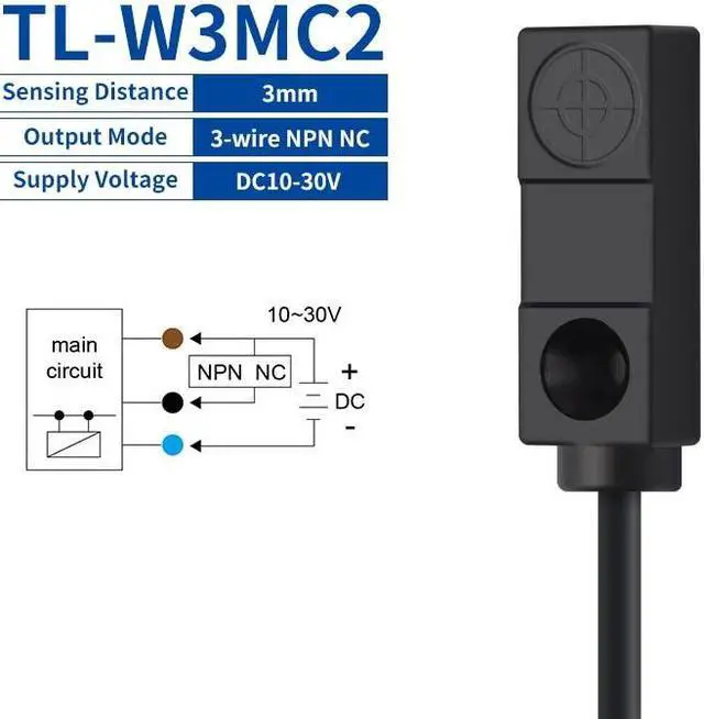 Main image of Inductive Proximity Switch 3-wire Sensor Switch 3mm/5mm NPN PNP NO NC Metal Detector(TL-W3MC2)