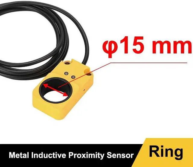 Main image of Ring Proximity Switch NPN NO Metal Inductive Sensor Screw Spring Steel Ball Metal Object Speed Detect(15mm)