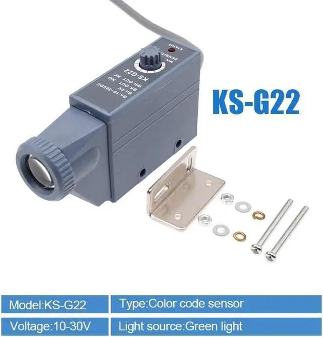 Main image of 1Pcs Color code sensor 10-30V detection photoelectric switch color mark  Automatic color recognition(KS-G22)