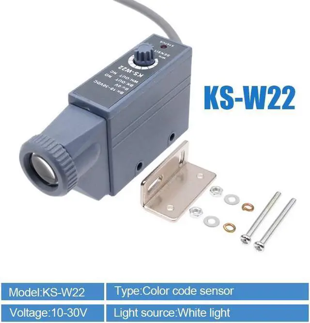 Main image of 1Pcs Color code sensor 10-30V detection photoelectric switch color mark  Automatic color recognition(KS-W22)