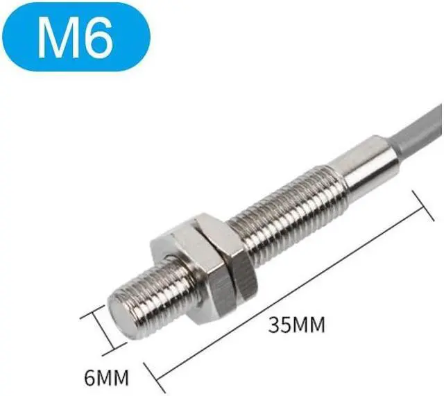 Main image of Micro Proximity Switch Three Wire Inductive Sensor with 2m Cable IP68 Waterproof NPN PNP NO NC Inductive Metal(PNP NC)(M6)