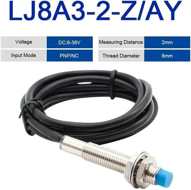 Main image of LJ8A3-2-Z-BX/AX Proximity Switch BY/AY/EX/DX/DZ/EZ PNP/NPN NO NC M8 2mm Detect distance Inductive Sensor Switch(LJ8A3-2-Z-AY)