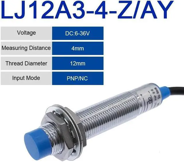 Main image of 5PCS LJ12A3-4 BX/BY/AX/AY J-DZ/EZ Inductive Proximity Switch LJ12A3-2 BX NPN PNP Sensor NO NC DC5~36V 4mm Detection Distance(LJ12A3-4-Z-AY)