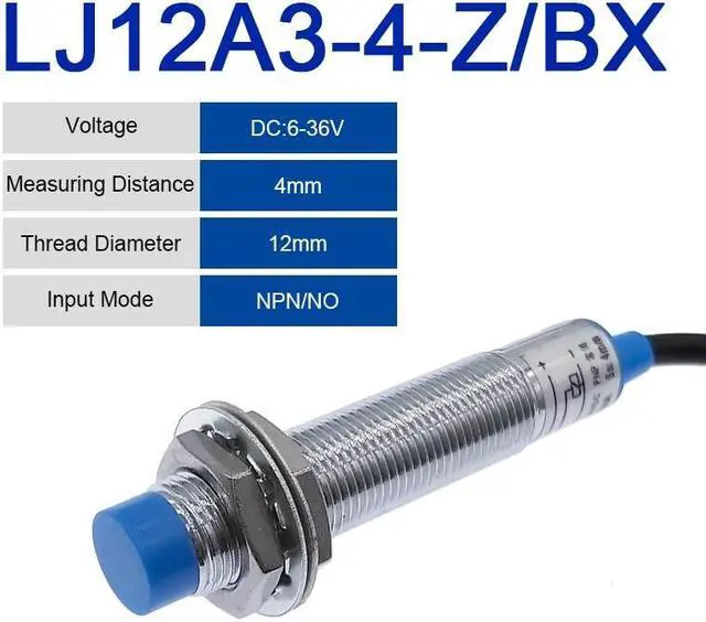 Main image of 5PCS LJ12A3-4 BX/BY/AX/AY J-DZ/EZ Inductive Proximity Switch LJ12A3-2 BX NPN PNP Sensor NO NC DC5~36V 4mm Detection Distance(LJ12A3-4-Z-BX)