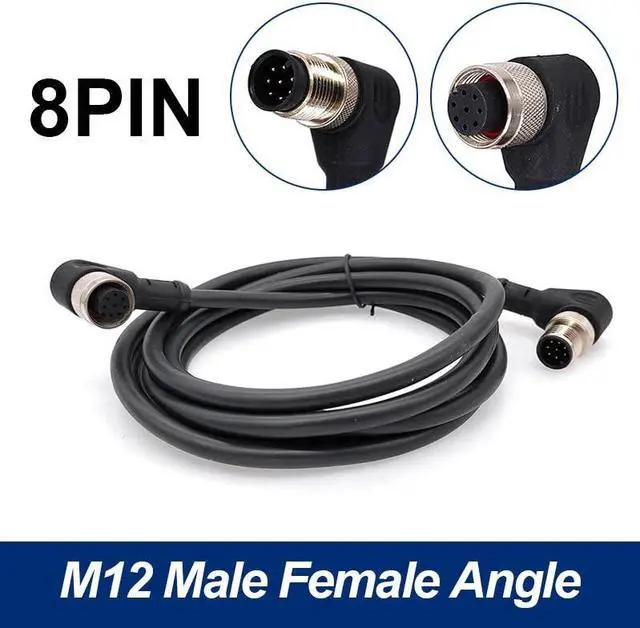 Main image of M12 sensor connector cable double head waterproof line male female 2m wire waterproof 4Pin 5Pin 8Pin sensor connectors(Angle F to M 8 p)
