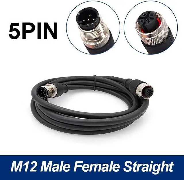Main image of M12 sensor connector cable double head waterproof line male female 2m wire waterproof 4Pin 5Pin 8Pin sensor connectors(Straight F to M 5 p)