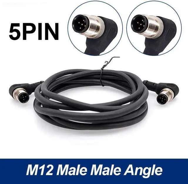 Main image of M12 sensor connector cable double head waterproof line male female 2m wire waterproof 4Pin 5Pin 8Pin sensor connectors(Angle M to M 5 p)