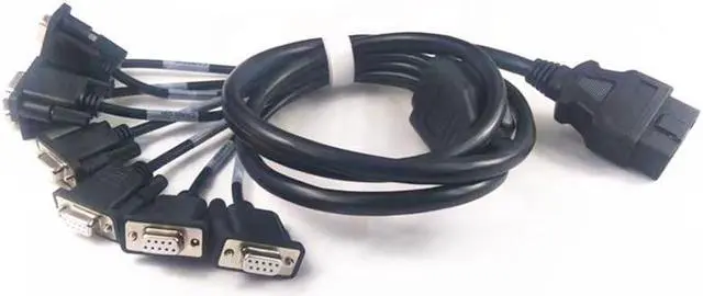 Main image of OBD2 male plug to 8 DB9 female interfaces OBD adapter cable for vehicle fault diagnosis CAN card(1.9m)(OBD2 TO 8 DB9  1PCS)