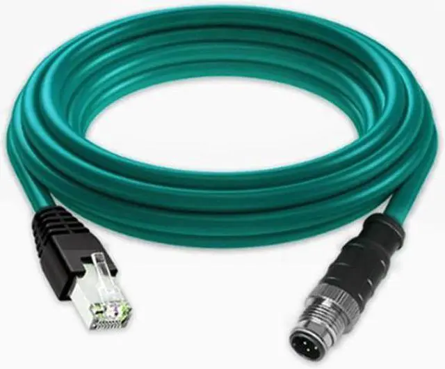 Main image of M12 to RJ45 network cable, 4-core D-type encoding cable, industrial camera Ethernet sensor connection cable, high flexible netwo(2M)(M12 4P TO RJ45 1PCS)