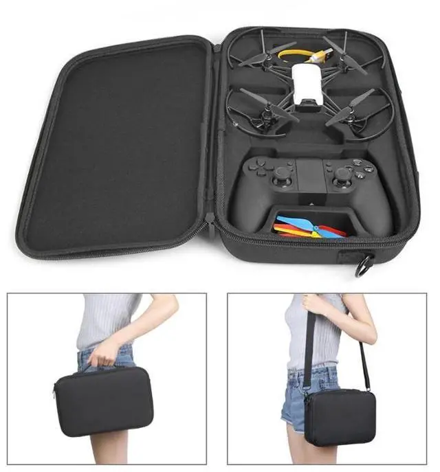 Alt view image 6 of 6 - Carrying Case Storage Bag Portable waterproof bag with Shoulder Strap for DJI Tello Drone Gamesir T1d Remote Controller