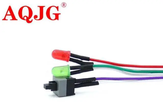Alt view image 3 of 4 - ATX PC Compute Motherboard Power Cable Switch On / Off / Reset with LED Light 50CM Reset Switch Cable with 2 LED Lights 2018