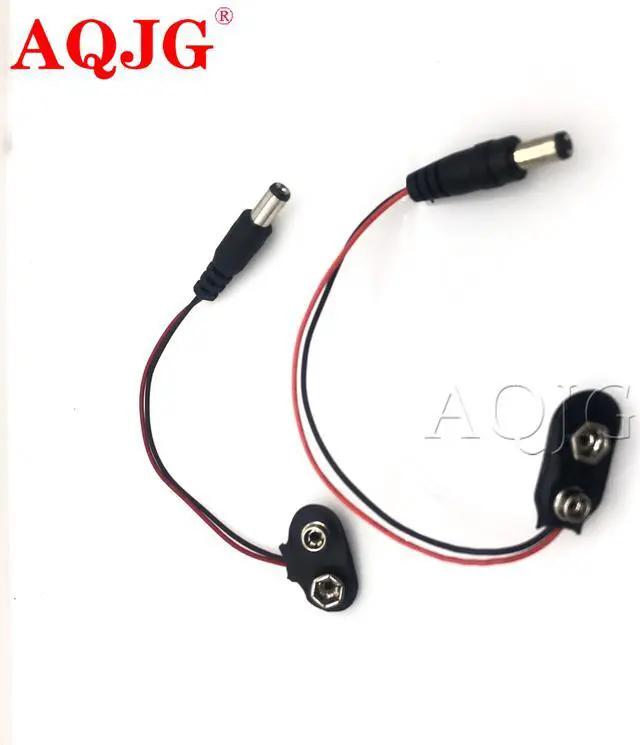 Alt view image 5 of 6 - DC 9V Battery Button Power Cable Battery Buckle Snaps Power Cable Connector DC5.5*2.1 For Arduino