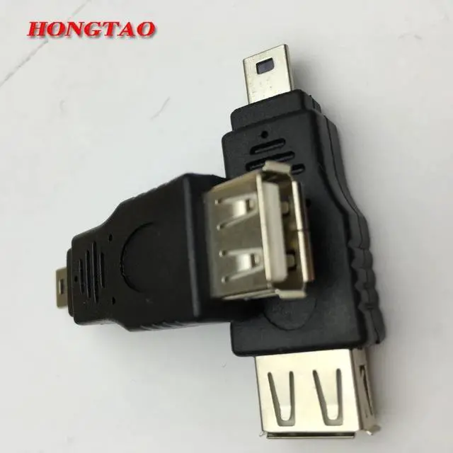 Alt view image 6 of 6 - USB Female to Mini USB Male 5 Pin Adapter Converter Usb 2.0 male to female usb mini 5p  MP3 Converter Black