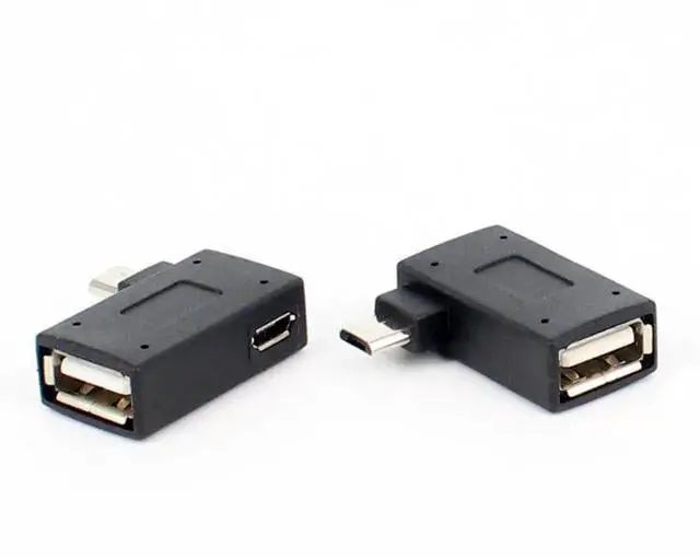 Alt view image 4 of 4 - 2Pcs/set Micro Adapter USB 2.0 Female to Male Micro OTG Power Supply 2018 Port 90 Degree Left 90 Right Angled USB OTG Adapters