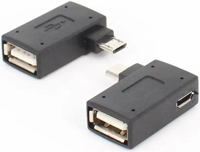 Alt view image 2 of 4 - 2Pcs/set Micro Adapter USB 2.0 Female to Male Micro OTG Power Supply 2018 Port 90 Degree Left 90 Right Angled USB OTG Adapters