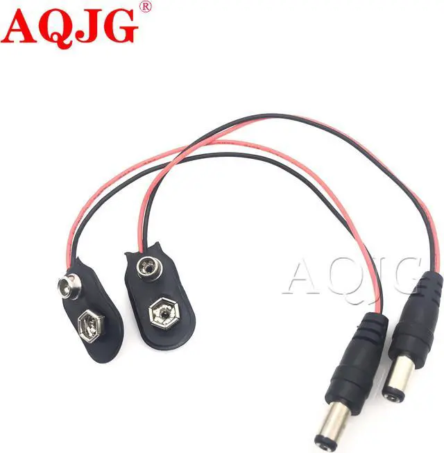 Alt view image 6 of 6 - DC 9V Battery Button Power Cable Battery Buckle Snaps Power Cable Connector DC5.5*2.1 For Arduino