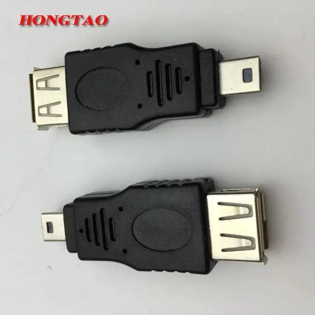 Alt view image 3 of 6 - USB Female to Mini USB Male 5 Pin Adapter Converter Usb 2.0 male to female usb mini 5p  MP3 Converter Black