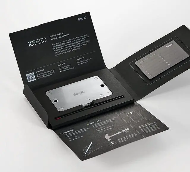Alt view image 5 of 7 - SecuX - XSEED PRO - Indestructible Crypto Wallet Seed Steel Storage (Letter-tiles Storage Included) - Compatible with SecuX, Ledger, Trezor Hardware Wallets and Metamask, Coinbase Software Wallets,etc