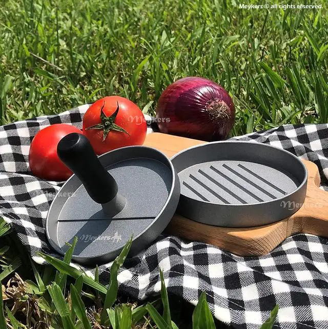Alt view image 5 of 6 - Meykers Burger Press 100 Patty Papers Set - Hamburger Press Patty Maker Non-Stick Mold with Wax Patty Paper Sheets for Making Quarter Lb or 1/3 Pound burger - Best BBQ Grill Griddle Gift Idea