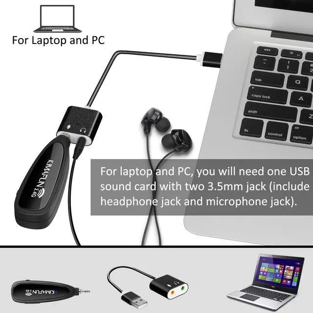 Alt view image 4 of 7 - Fitness Wireless Microphone, KIMAFUN 2.4G Wireless Waterproof Headset Microphone with Transmitter and 3.5mm Receiver, For Fitness Instructor, Spinning, Yoga, Smartphone, Speaker, G100-1