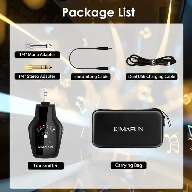 Alt view image 7 of 7 - One Transmitter, Need Receivers to Work, KIMAFUN 2.4G Wireless in-Ear Monitor System IEM System Beltpack Receiver for Stage Performance, Band Rehearsal, Bass Guitar Amp, Speakers, Live Broadcast