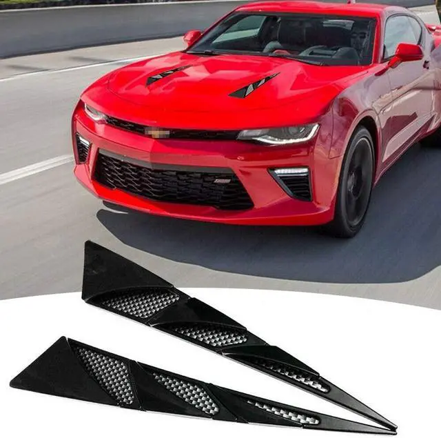 Alt view image 2 of 5 - 1 Pair ABS Universal Car Simulation Hood Vent Decor Sporty Side Air Flow Sticker