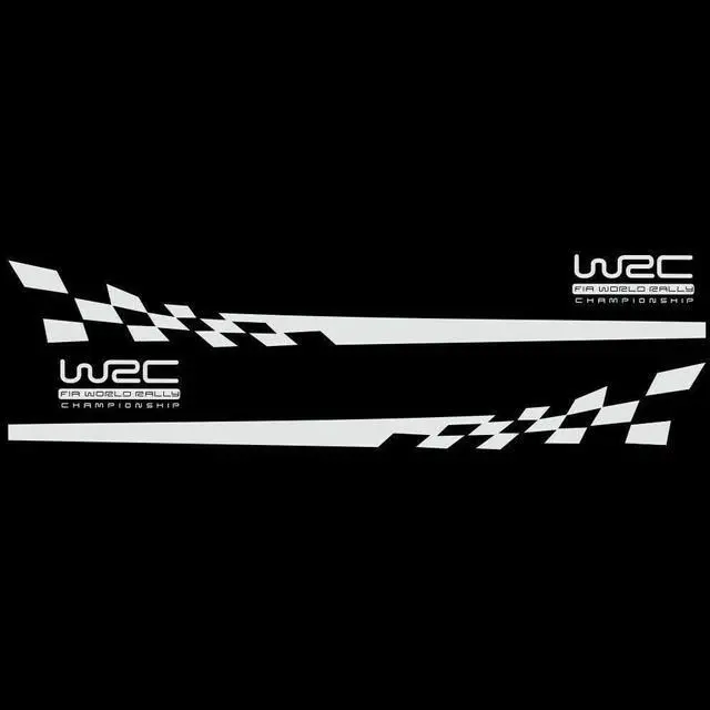 Alt view image 2 of 5 - White Checkered Racing Deacal Car Side Skirt Sill Flag Stripes Vinyl Sticker