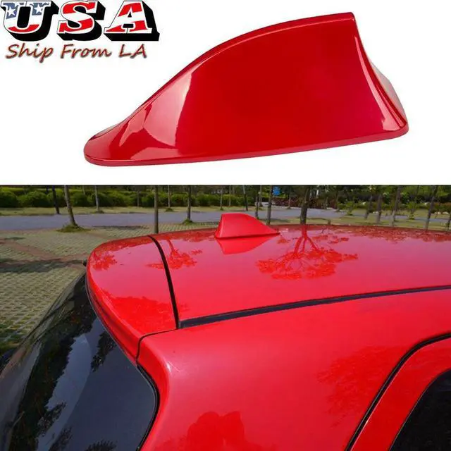 Main image of Glossy Red Car Roof Shark Fin Vortex Stereo Radio Aerial Signal Antenna FM/AM