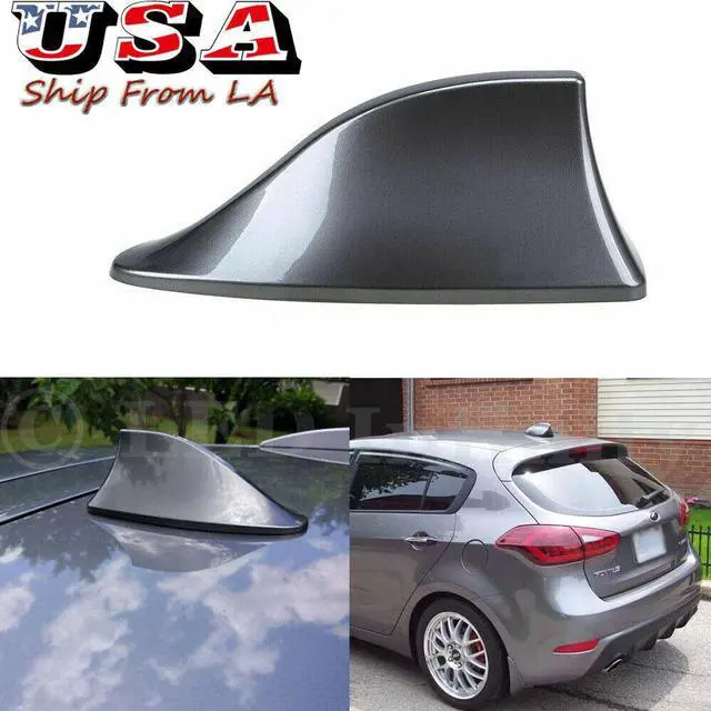 Main image of Glossy Gray Car Roof Shark Fin Vortex Stereo Radio Aerial Signal Antenna FM/AM