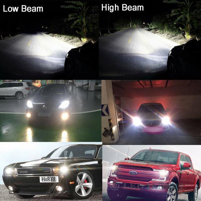 Alt view image 7 of 7 - H13 6000K LED Headlight High Low Beam Bulbs For 2006-12 Dodge Ram 1500 2500 3500