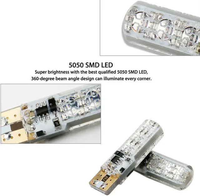 Alt view image 4 of 6 - T10 921 194 168 W5W 2825 Remote Control 3W RGB Multicolor LED Parking Light Bulb