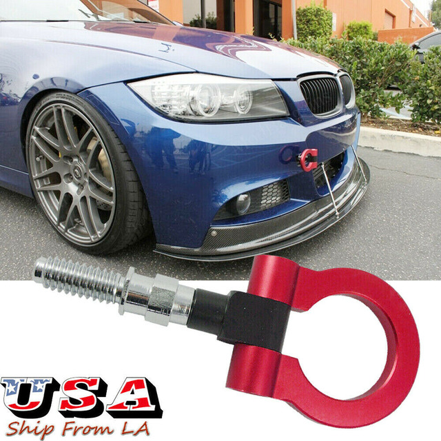 Red CNC Aluminum Track Tow Hook For BMW 3 Series E90 E46 & More – M16 Thread
