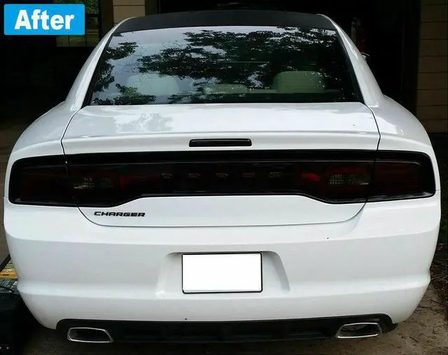 Alt view image 5 of 7 - 12"x 48" Gloss Black Dark Tint Headlight Taillight Vinyl Wrap Sheet Sticker Trim