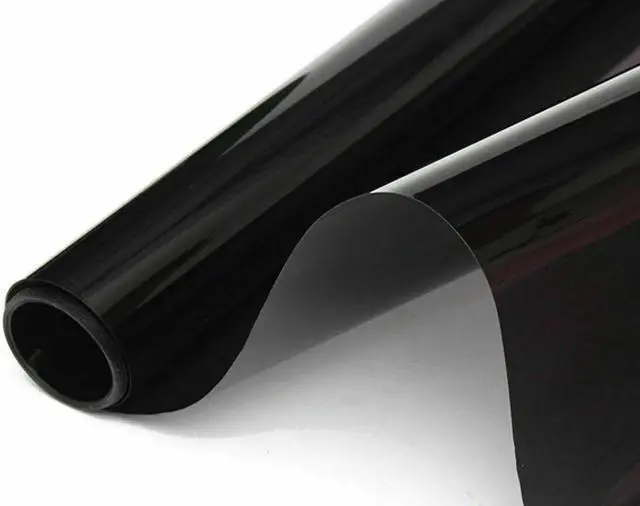 Alt view image 2 of 7 - 12"x 48" Gloss Black Dark Tint Headlight Taillight Vinyl Wrap Sheet Sticker Trim