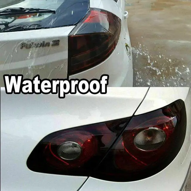 Alt view image 6 of 7 - 12"x 48" Gloss Black Dark Tint Headlight Taillight Vinyl Wrap Sheet Sticker Trim