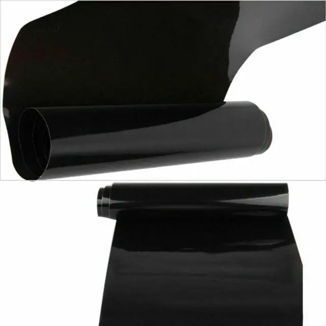 Alt view image 3 of 7 - 12"x 48" Gloss Black Dark Tint Headlight Taillight Vinyl Wrap Sheet Sticker Trim