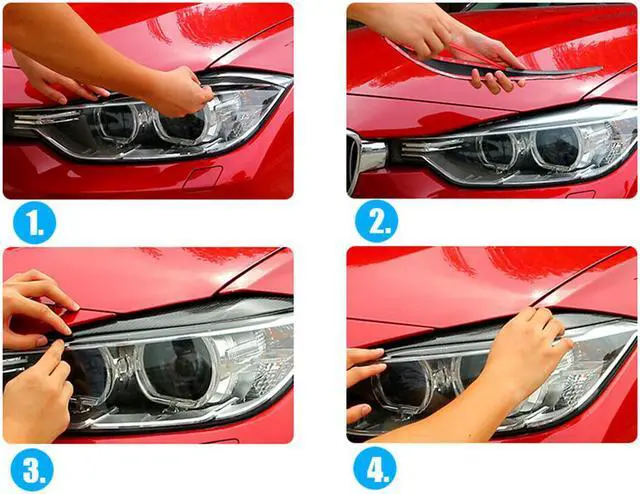 Alt view image 6 of 6 - For 2011-17 BMW F10 M5 5 Series Carbon Fiber Sticker Car Headlight Cover Eyebrow