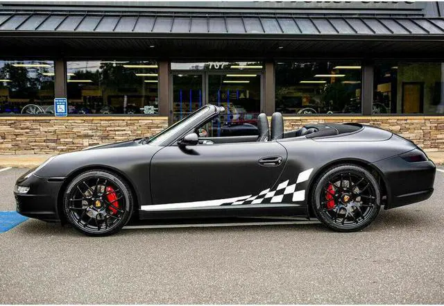 Alt view image 4 of 5 - White Checkered Racing Deacal Car Side Skirt Sill Flag Stripes Vinyl Sticker