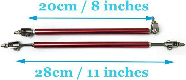 Alt view image 3 of 7 - 2Pcs Adjustable Front Bumper Lip Splitter Strut Rod Tie Support Bar Universal Fit