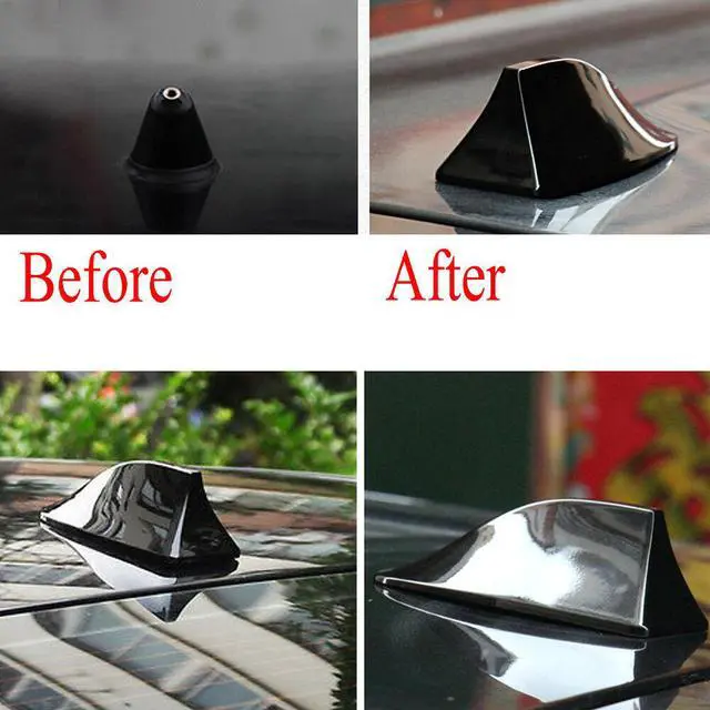 Alt view image 2 of 6 - Large Glossy Black Waterproof Roof Shark Fin Antenna Radio Aerial Signal FM/AM