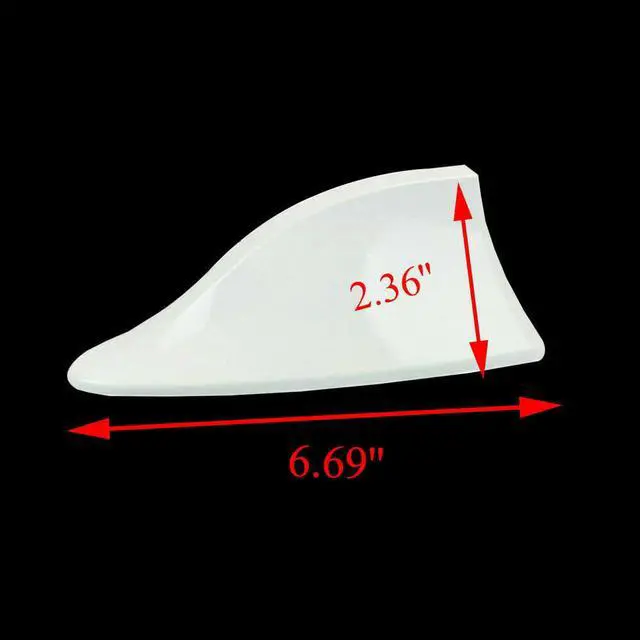 Alt view image 4 of 6 - White Shark Fin Roof Antenna Aerial FM/AM Radio Signal Decor Car Trim Universal