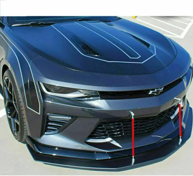 Alt view image 5 of 7 - 2Pcs Adjustable Front Bumper Lip Splitter Strut Rod Tie Support Bar Universal Fit