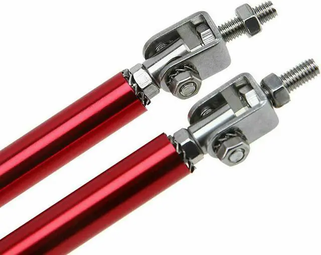 Alt view image 2 of 7 - 2Pcs Adjustable Front Bumper Lip Splitter Strut Rod Tie Support Bar Universal Fit