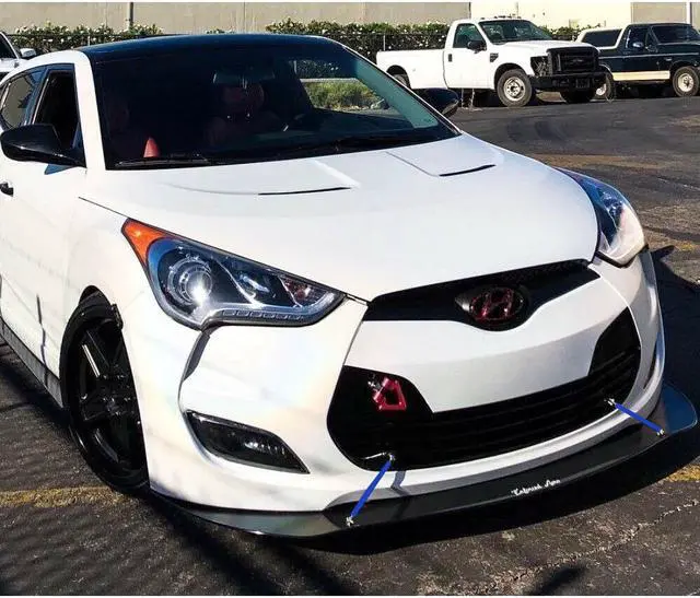 Alt view image 5 of 6 - Adjustable 8"-11" Front Bumper Lip Splitter Strut Rod Tie Support Bars Universal Fit Most Cars (Blue)