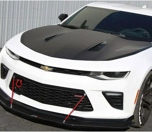 Alt view image 6 of 7 - 2Pcs Adjustable Front Bumper Lip Splitter Strut Rod Tie Support Bar Universal Fit